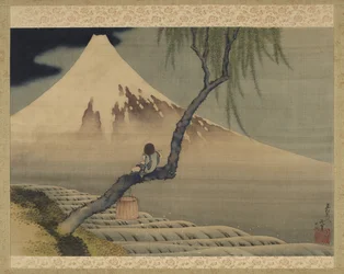 Boy viewing Mount Fuji, 1839