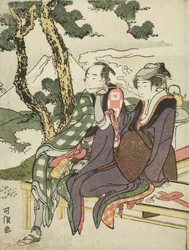Evening Glow for Date no Yosaku and Seki no Koman, from the untitled series known as Eight Views of Tragic Lovers