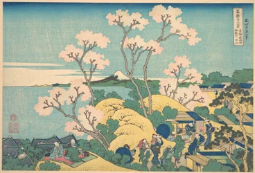 Fuji from Gotenyama on the Tokaido at Shinagawa, from the series Thirty-six Views of Mount Fuji
