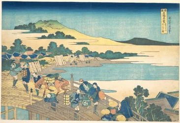 Fukui Bridge in Echizen Province, from the series Remarkable Views of Bridges in Various Provinces
