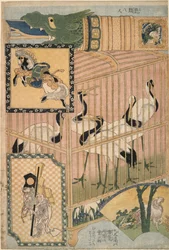 Japanese Cage and Manchurian Cranes, from the series Giant Straw Works for an Amusement-Park Attraction