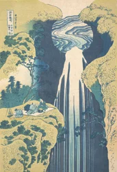 The Amida Falls in the Far Reaches of the Kisokaido Road, ca. 1827