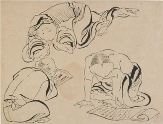 Three Figures Reading, Late 18th-Early 19th Century