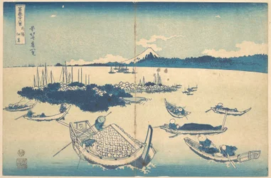 Tsukudajima in Musashi Province, from the series Thirty-six Views of Mount Fuji