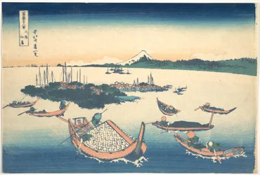Tsukudajima in Musashi Province, from the series Thirty-six Views of Mount Fuji