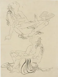 Two men relaxing in summer