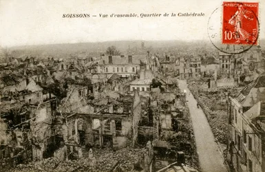 General View of the Ruined Cathedral District, Soissons