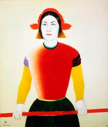 A Girl with a Red Pole, 1932-1933