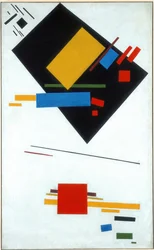 Suprematist painting Black Trapezoid and Red Square, 1915