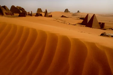 Meroe Pyramids, Begarawiya Pyramids, Sudan, Nubia, Black Pharaohs, Third Intermediate Period, 2007 (photo)