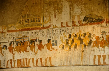 Painted scene of Mourners; Tomb of Ramose; Vizier under Amenhotep III and Akhenaten, 2009