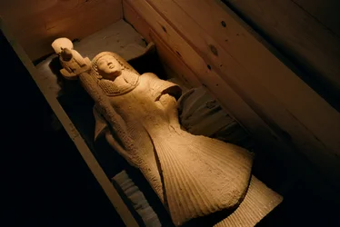 Sandstone Statue of Nebre as Standard Bearer of the Lion-Headed Goddess of War Sekhmet, 2002