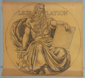 Legislation, Cartoon for Mosaic in Wisconsin State Capitol Rotunda