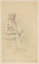 Nude Study for "The Contemplative Life" for Lunette in the Administration Building, Oberlin College, Oberlin, OH