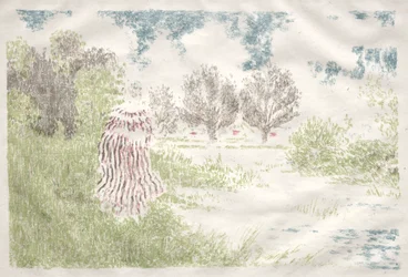 Landscapes: Woman in a Striped Dress