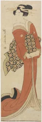 Woman Holding a Roll of Paper
