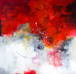 Dynamic Red White Abstract