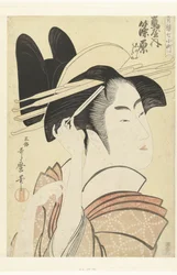 Bust Portrait of the Courtesan Shinowara from the Tsuruya House (The Seven Komachi from the Pleasure Houses)