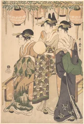 Courtesans Beneath a Wisteria Arbor