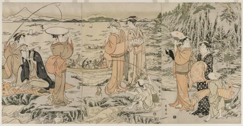 Fishing on the Chopping Board Rock at Enoshima, early 1790s
