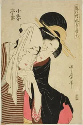 Koharu and Jihei, from the series "Fashionable Patterns in Utamaro Style"