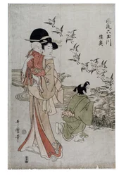 Mutsu Province - (Chidori) Noda River, Edo Period, c.1790-1804