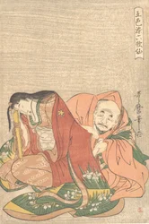 The Poet Sojo Henjo Slipping a Letter into a Woman’s Sleeve