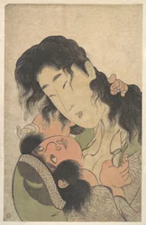 Yamauba Playing with Kintarō