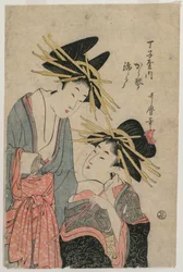 The Courtesans Karagoto and Nishikido of Chojiya