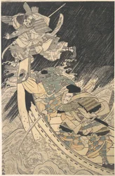 Minamoto Yoshitsune and His Retainer, the Monk Benkei..., late 18th century