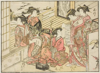 Courtesans of Okamoto, from the book "Mirror of Beautiful Women of the Pleasure Quarters," vol. 2