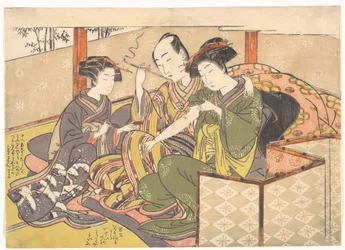 Servant Applying Medicinal to Geisha
