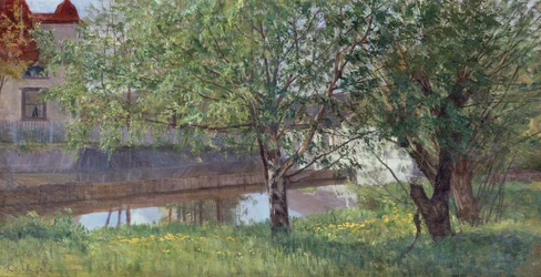 Canal section with house and trees