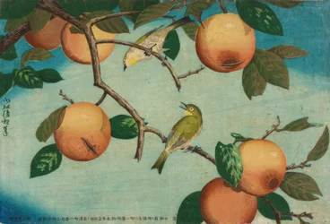 Persimmons and Japanese White-Eyes