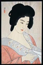 Geisha Ichimaru, ca 1933, by Kobayakawa Kiyoshi, Meiji-Showa period, Japan