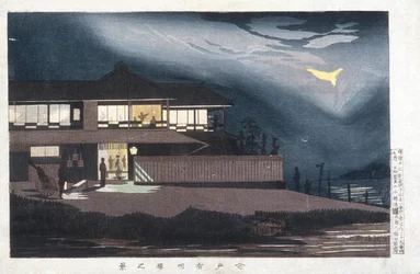 View of Houses of Entertainment in Imado at Dawn