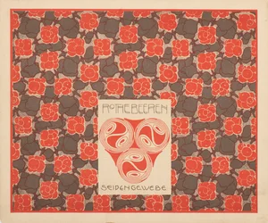 Red Berries Silk Fabric