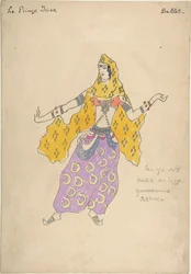 Polovtsian Girl. Costume Design for the Opera Prince Igor by A. Borodin