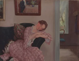 A sleeping Lady in Pink