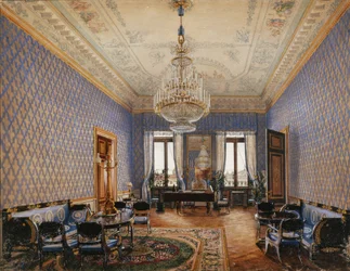 Interiors of the Winter Palace. The Drawing-Room of Grand Princess Maria Nikolayevna
