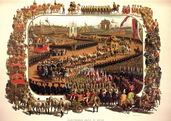 The Ceremonial Entry of Alexander III in Moscow (From the Coronation Album)