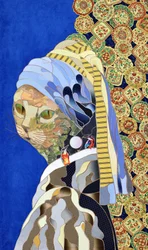 Cat with Pearl Turban