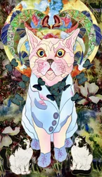 Enchanted Cat with Butterflies