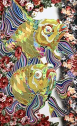Vibrant Golden Floral Fish