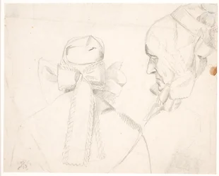 Woman with Bornholm Headgear. Profile Left and from the Back