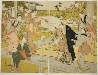 Oboshi Yuranosuke at the Ichiriki Teahouse, from scene VII in the Storehouse of Loyal Retainers