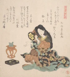 Woman Playing the Tsuzumi