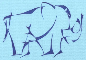 Blue Abstract Elephant