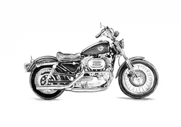 Classic Motorcycle Drawing