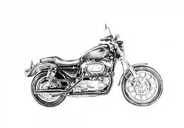 Classic Motorcycle Drawing